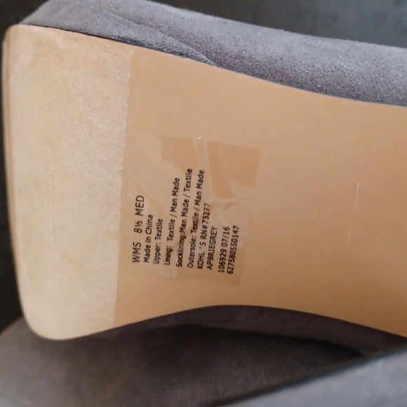 Apt 9 Grey Suede Shoes Size 8 1/2 Med New Never Worn - Picture 5 of 5